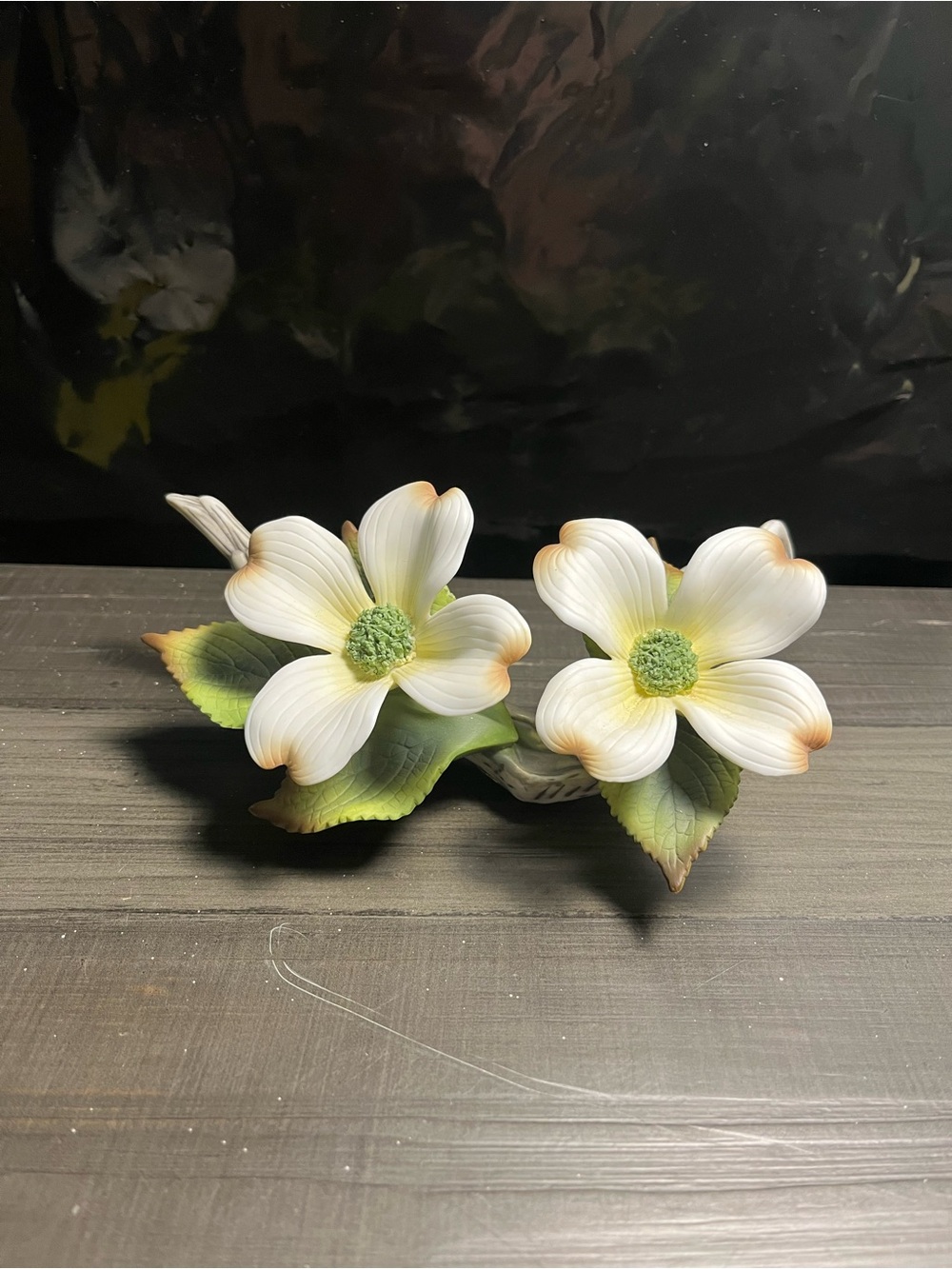 Andrea by Sadek Dogwood Floral Accent Décor with Green Leaves